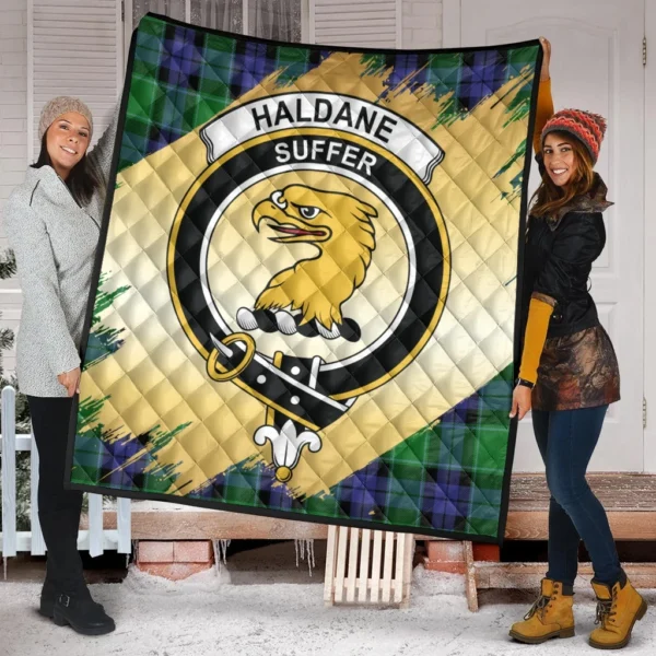 Haldane Clan Quilt, Scottish Tartan Haldane Clans Premium Quilt Scotland Gold Royal Style - Image 2