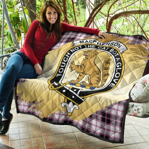 MacPherson Hunting Modern Clan Quilt, Scottish Tartan MacPherson Hunting Modern Clans Premium Quilt Scotland Gold Royal Style - Image 5