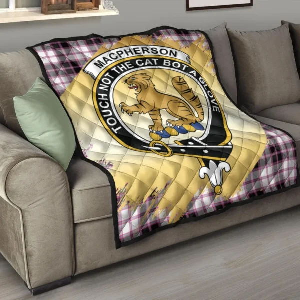 MacPherson Hunting Modern Clan Quilt, Scottish Tartan MacPherson Hunting Modern Clans Premium Quilt Scotland Gold Royal Style - Image 6