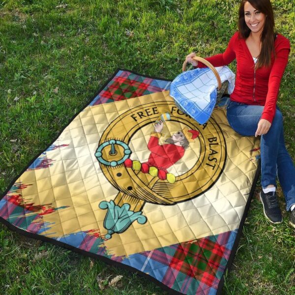 Pennycook Clan Quilt, Scottish Tartan Pennycook Clans Premium Quilt Scotland Gold Royal Style - Image 4