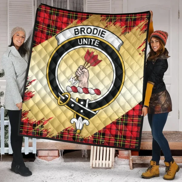 Brodie Modern Clan Quilt, Scottish Tartan Brodie Modern Clans Premium Quilt Scotland Gold Royal Style - Image 2