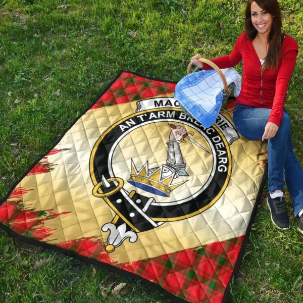 MacQuarrie Modern Clan Quilt, Scottish Tartan MacQuarrie Modern Clans Premium Quilt Scotland Gold Royal Style - Image 4