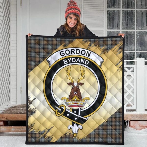 Gordon Weathered Clan Quilt, Scottish Tartan Gordon Weathered Clans Premium Quilt Scotland Gold Royal Style