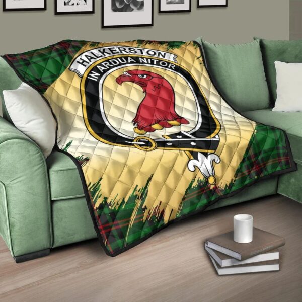 Halkerston Clan Quilt, Scottish Tartan Halkerston Clans Premium Quilt Scotland Gold Royal Style - Image 3