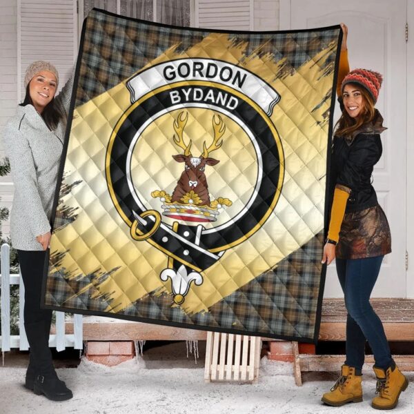 Gordon Weathered Clan Quilt, Scottish Tartan Gordon Weathered Clans Premium Quilt Scotland Gold Royal Style - Image 2