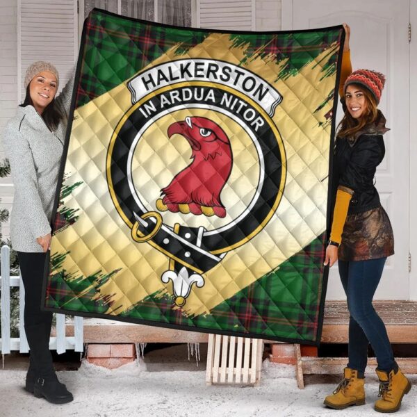 Halkerston Clan Quilt, Scottish Tartan Halkerston Clans Premium Quilt Scotland Gold Royal Style - Image 2