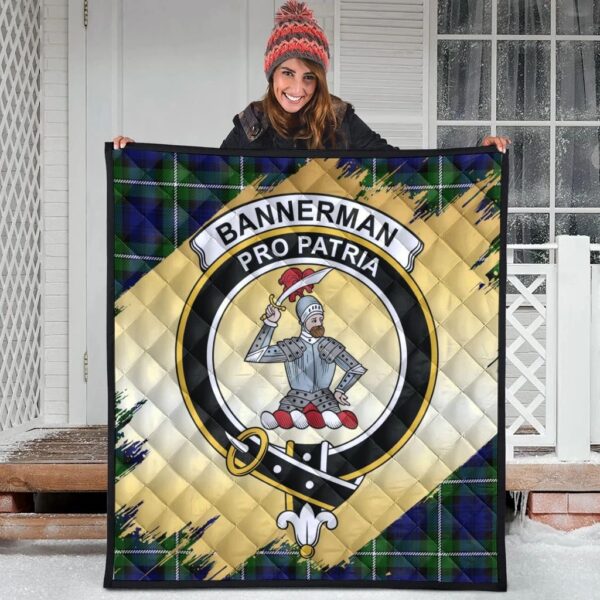 Bannerman Clan Quilt, Scottish Tartan Bannerman Clans Premium Quilt Scotland Gold Royal Style