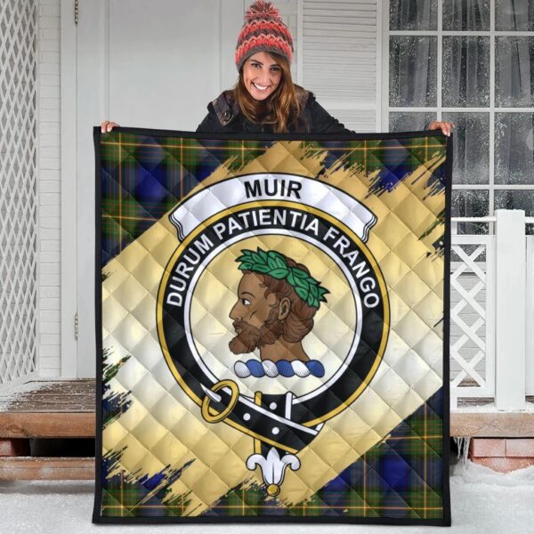 Muir Clan Quilt, Scottish Tartan Muir Clans Premium Quilt Scotland Gold Royal Style