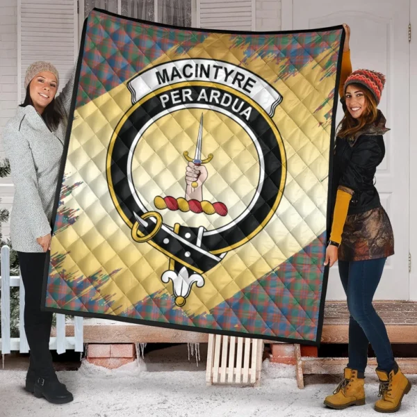 MacIntyre Ancient Clan Quilt, Scottish Tartan MacIntyre Ancient Clans Premium Quilt Scotland Gold Royal Style - Image 2