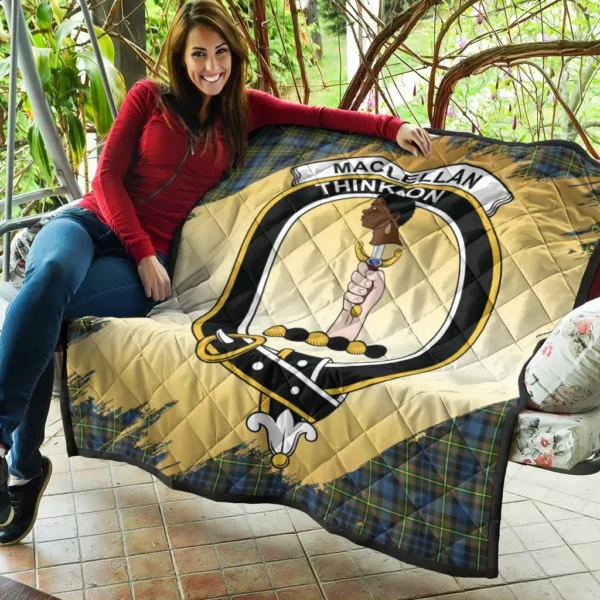 MacLellan Ancient Clan Quilt, Scottish Tartan MacLellan Ancient Clans Premium Quilt Scotland Gold Royal Style - Image 5