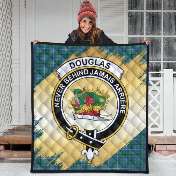 Douglas Ancient Clan Quilt, Scottish Tartan Douglas Ancient Clans Premium Quilt Scotland Gold Royal Style