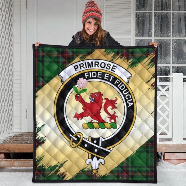 Primrose Clan Quilt, Scottish Tartan Primrose Clans Premium Quilt Scotland Gold Royal Style