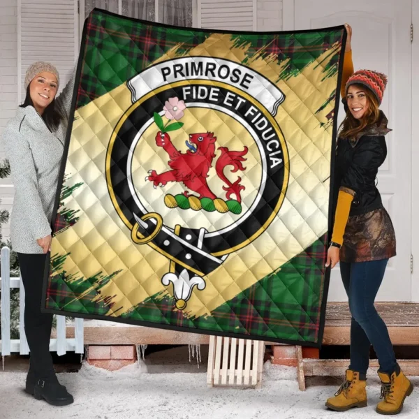 Primrose Clan Quilt, Scottish Tartan Primrose Clans Premium Quilt Scotland Gold Royal Style - Image 2