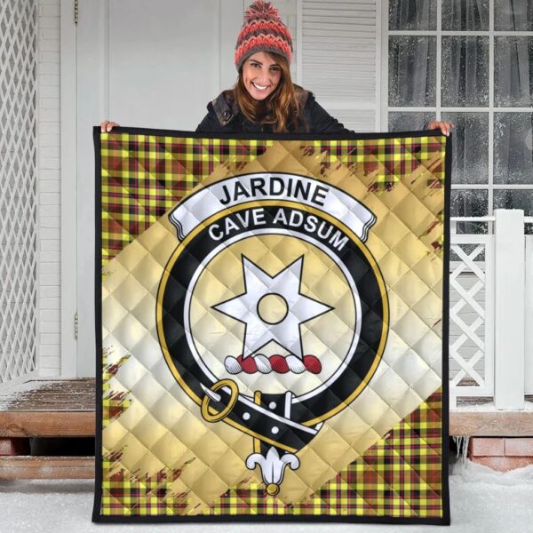 Jardine Clan Quilt, Scottish Tartan Jardine Clans Premium Quilt Scotland Gold Royal Style