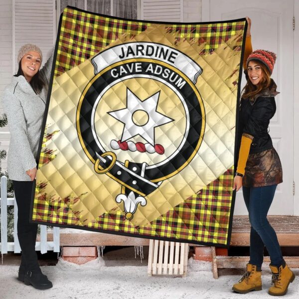 Jardine Clan Quilt, Scottish Tartan Jardine Clans Premium Quilt Scotland Gold Royal Style - Image 2