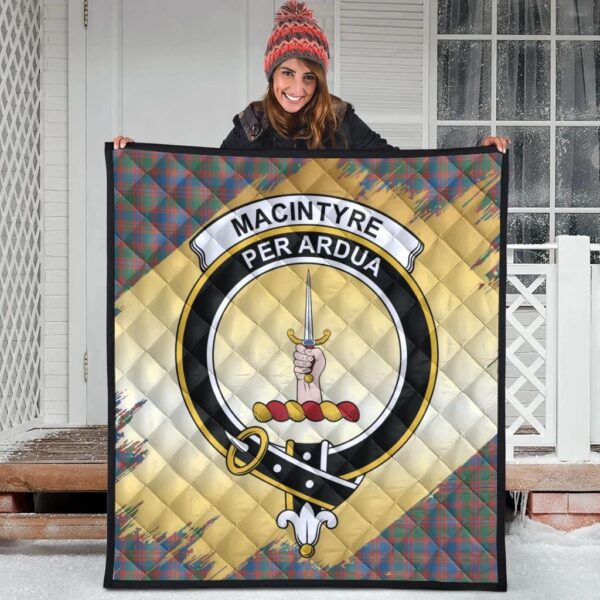 MacIntyre Ancient Clan Quilt, Scottish Tartan MacIntyre Ancient Clans Premium Quilt Scotland Gold Royal Style