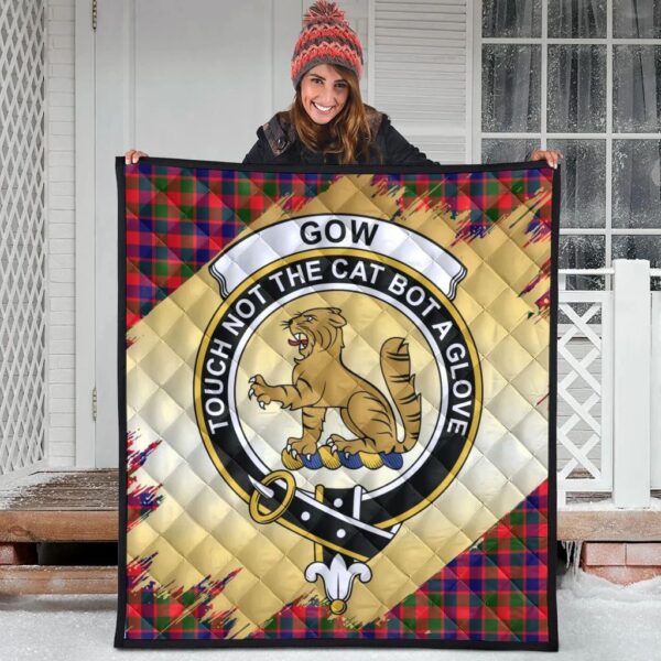 Gow Modern Clan Quilt, Scottish Tartan Gow Modern Clans Premium Quilt Scotland Gold Royal Style