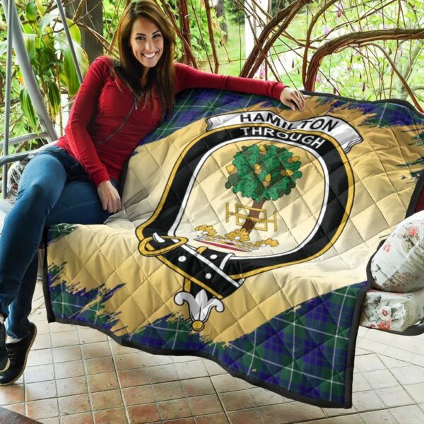 Hamilton Hunting Modern Clan Quilt, Scottish Tartan Hamilton Hunting Modern Clans Premium Quilt Scotland Gold Royal Style - Image 5