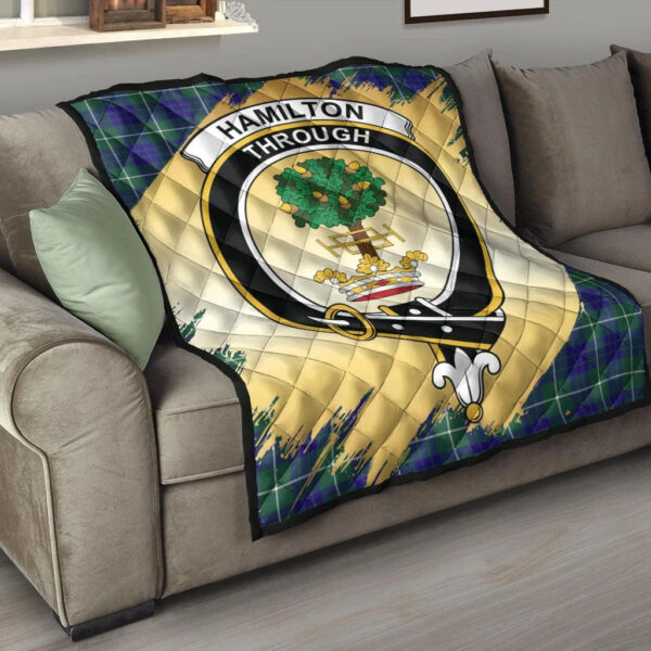 Hamilton Hunting Modern Clan Quilt, Scottish Tartan Hamilton Hunting Modern Clans Premium Quilt Scotland Gold Royal Style - Image 6