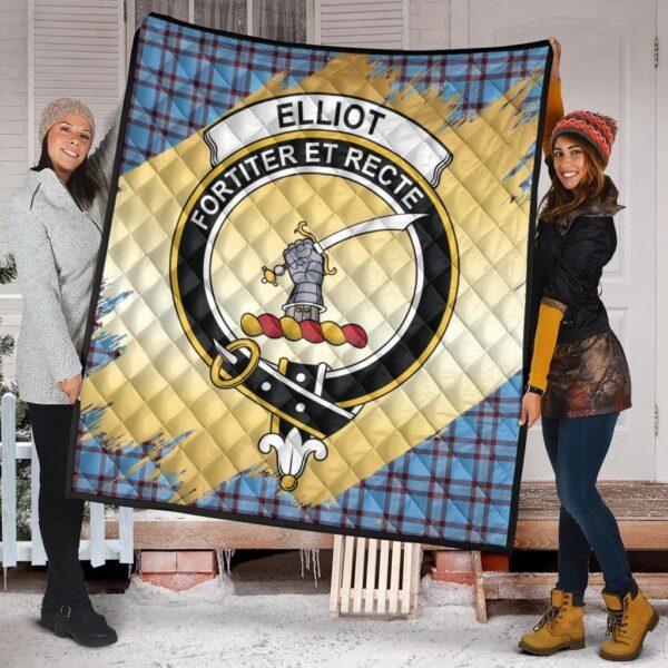 Elliot Ancient Clan Quilt, Scottish Tartan Elliot Ancient Clans Premium Quilt Scotland Gold Royal Style - Image 2