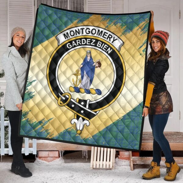 Montgomery Ancient Clan Quilt, Scottish Tartan Montgomery Ancient Clans Premium Quilt Scotland Gold Royal Style - Image 2