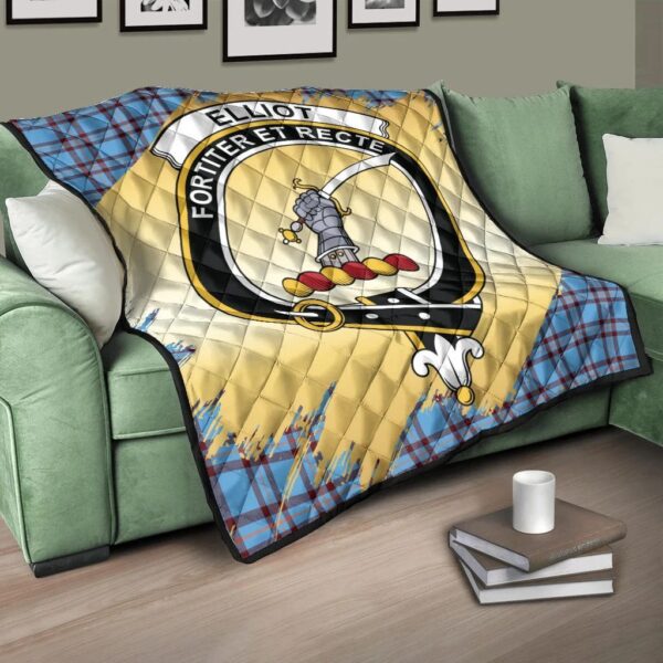 Elliot Ancient Clan Quilt, Scottish Tartan Elliot Ancient Clans Premium Quilt Scotland Gold Royal Style - Image 3