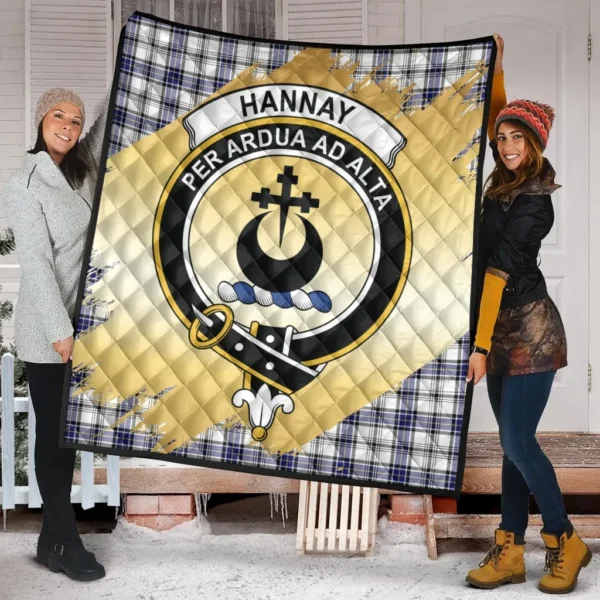 Hannay Modern Clan Quilt, Scottish Tartan Hannay Modern Clans Premium Quilt Scotland Gold Royal Style - Image 2