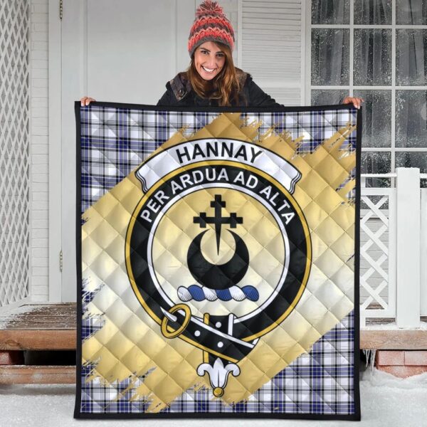 Hannay Modern Clan Quilt, Scottish Tartan Hannay Modern Clans Premium Quilt Scotland Gold Royal Style