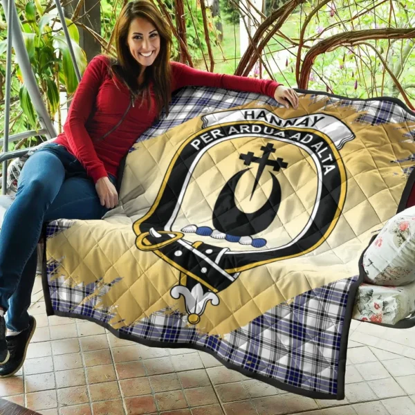 Hannay Modern Clan Quilt, Scottish Tartan Hannay Modern Clans Premium Quilt Scotland Gold Royal Style - Image 5