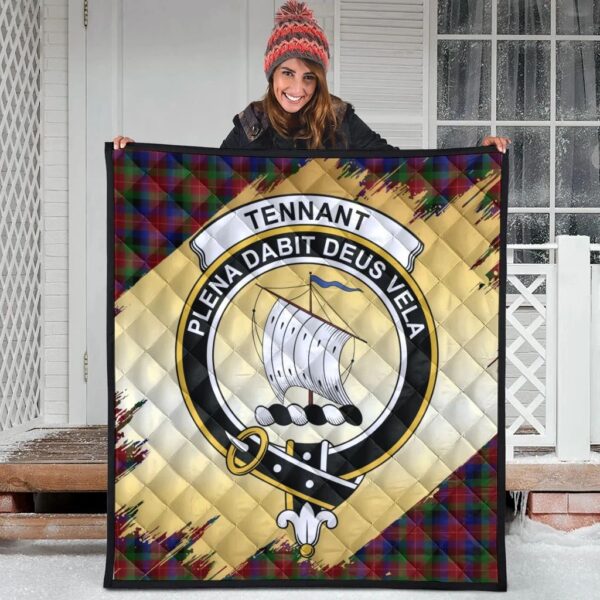 Tennant Clan Quilt, Scottish Tartan Tennant Clans Premium Quilt Scotland Gold Royal Style