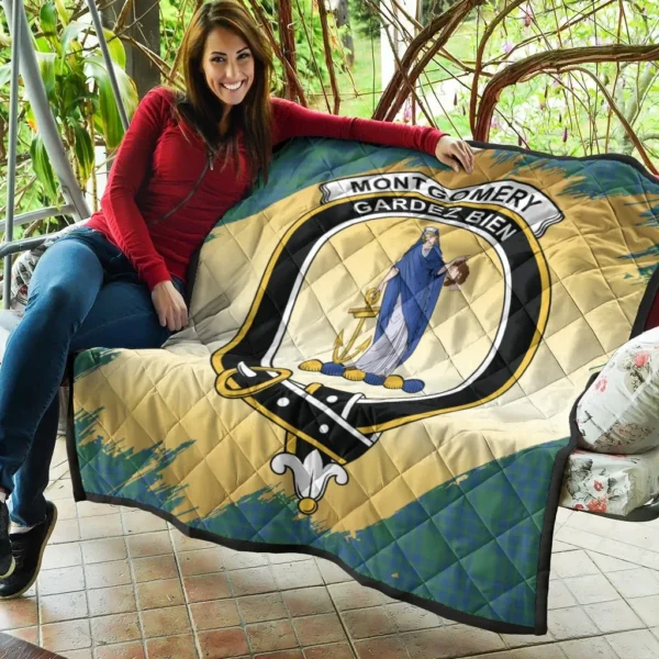 Montgomery Ancient Clan Quilt, Scottish Tartan Montgomery Ancient Clans Premium Quilt Scotland Gold Royal Style - Image 5