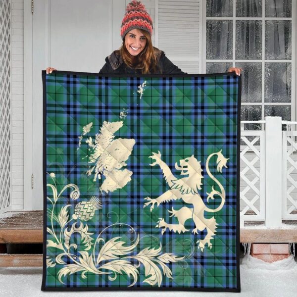 Keith Ancient Clan Quilt, Scottish Tartan Keith Ancient Clans Premium Quilt Lion Thistle Map Style - Image 3