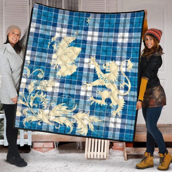 Rob Roy MacGregor Ancient Clan Quilt, Scottish Tartan Rob Roy MacGregor Ancient Clans Premium Quilt Lion Thistle Map Style - Image 2