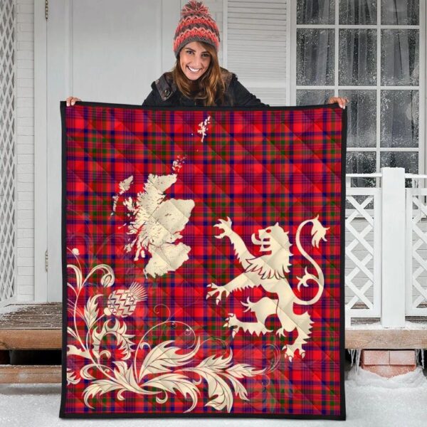 Murray of Tulloch Modern Clan Quilt, Scottish Tartan Murray of Tulloch Modern Clans Premium Quilt Lion Thistle Map Style - Image 3