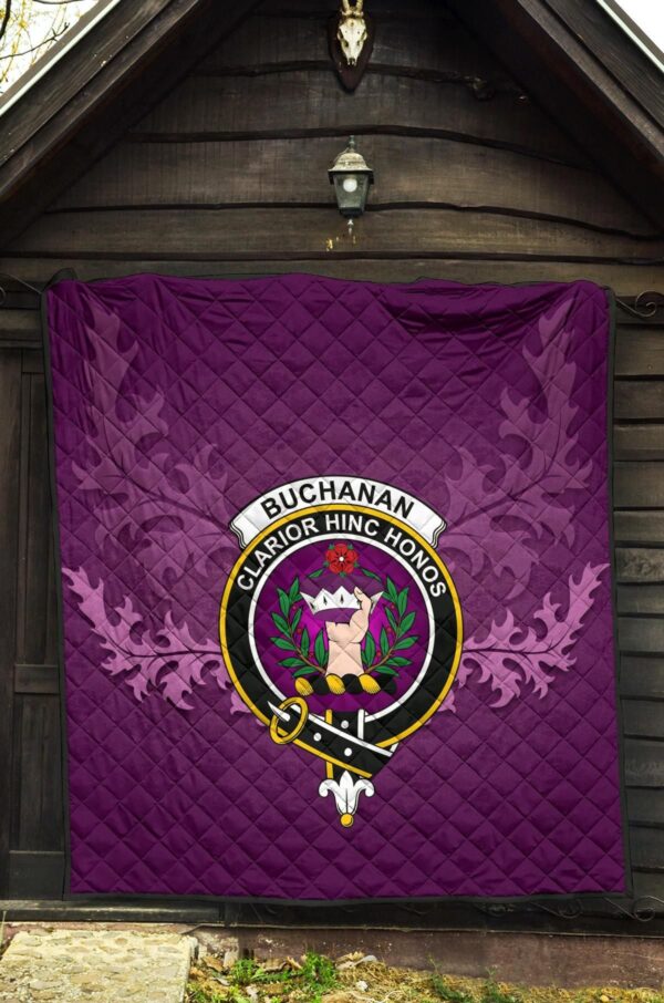 Buchanan Old Sett Clan Quilt, Scottish Tartan Buchanan Old Sett Clans Quilt Violet Style - Image 5