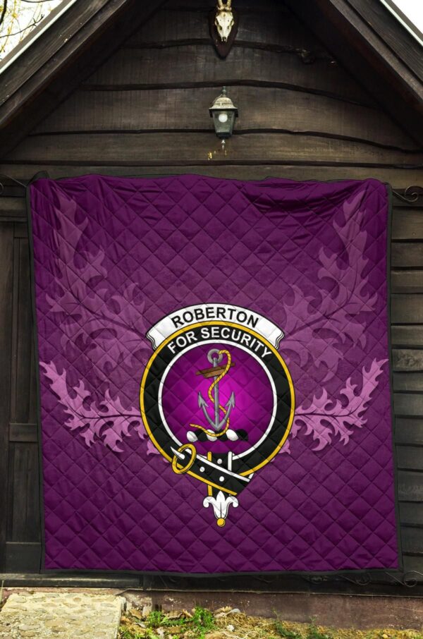 Robertson Ancient Clan Quilt, Scottish Tartan Robertson Ancient Clans Quilt Violet Style - Image 5