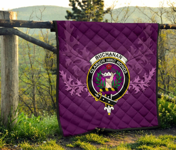 Buchanan Old Sett Clan Quilt, Scottish Tartan Buchanan Old Sett Clans Quilt Violet Style - Image 8