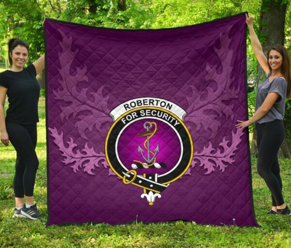 Robertson Ancient Clan Quilt, Scottish Tartan Robertson Ancient Clans Quilt Violet Style