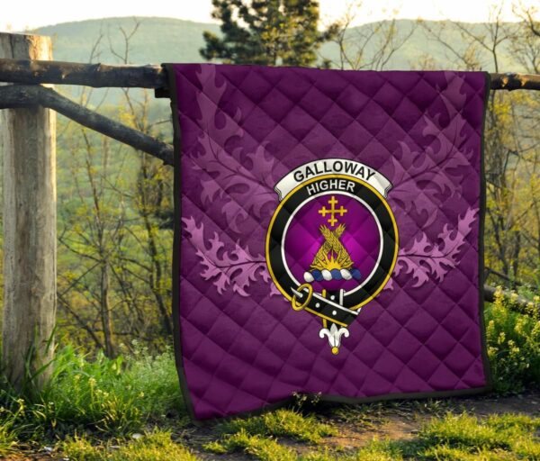 Galloway District Clan Quilt, Scottish Tartan Galloway District Clans Quilt Violet Style - Image 8