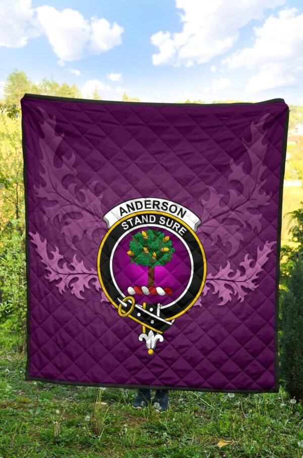 Anderson of Arbrake Clan Quilt, Scottish Tartan Anderson of Arbrake Clans Quilt Violet Style - Image 4