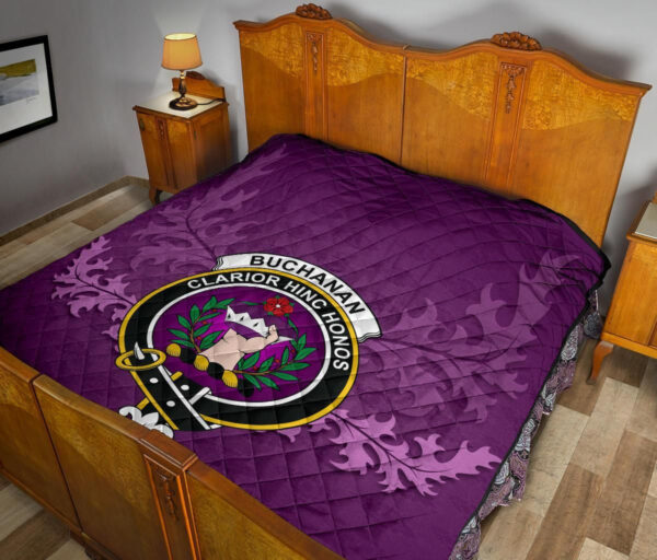 Buchanan Old Sett Clan Quilt, Scottish Tartan Buchanan Old Sett Clans Quilt Violet Style - Image 11