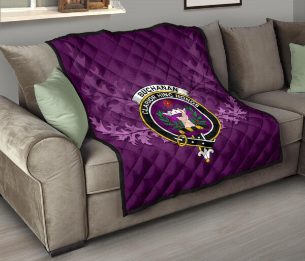 Buchanan Old Sett Clan Quilt, Scottish Tartan Buchanan Old Sett Clans Quilt Violet Style - Image 9