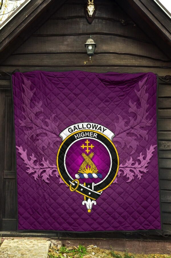 Galloway District Clan Quilt, Scottish Tartan Galloway District Clans Quilt Violet Style - Image 5