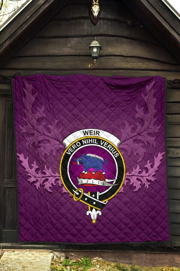 Weir Ancient Clan Quilt, Scottish Tartan Weir Ancient Clans Quilt Violet Style - Image 5