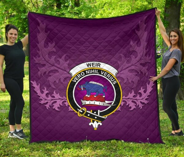 Weir Ancient Clan Quilt, Scottish Tartan Weir Ancient Clans Quilt Violet Style