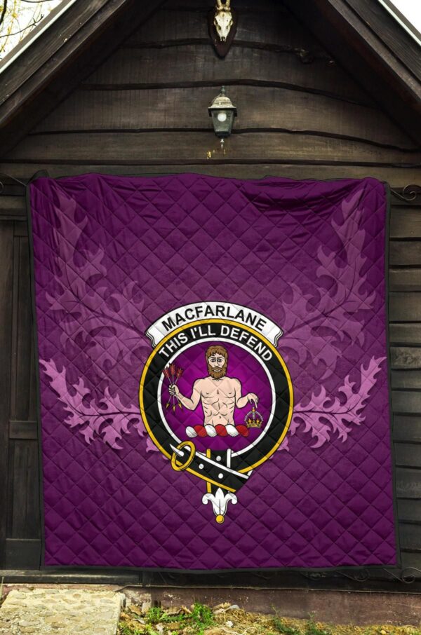 MacFarlane Modern Clan Quilt, Scottish Tartan MacFarlane Modern Clans Quilt Violet Style - Image 5