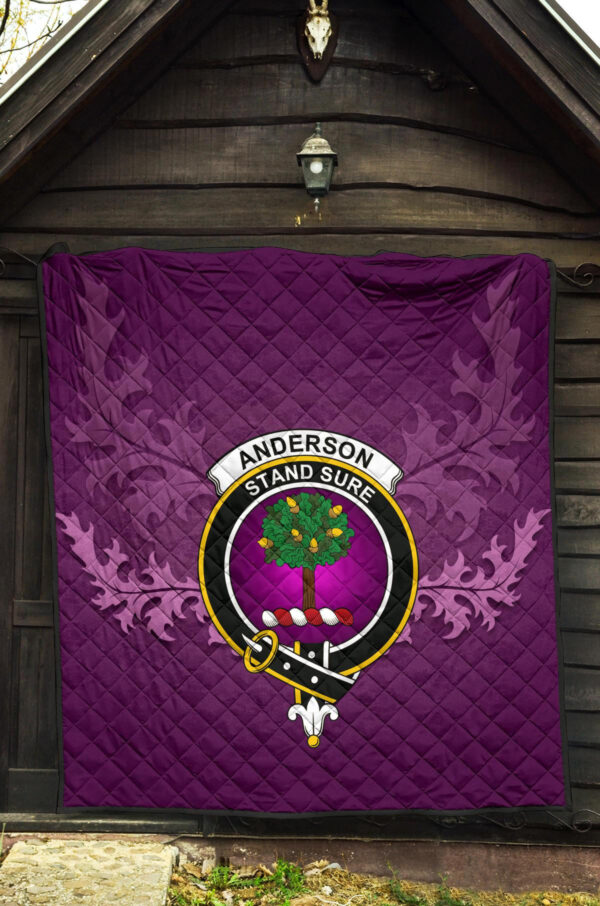 Anderson of Arbrake Clan Quilt, Scottish Tartan Anderson of Arbrake Clans Quilt Violet Style - Image 5