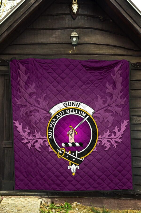 Gunn Ancient Clan Quilt, Scottish Tartan Gunn Ancient Clans Quilt Violet Style - Image 5