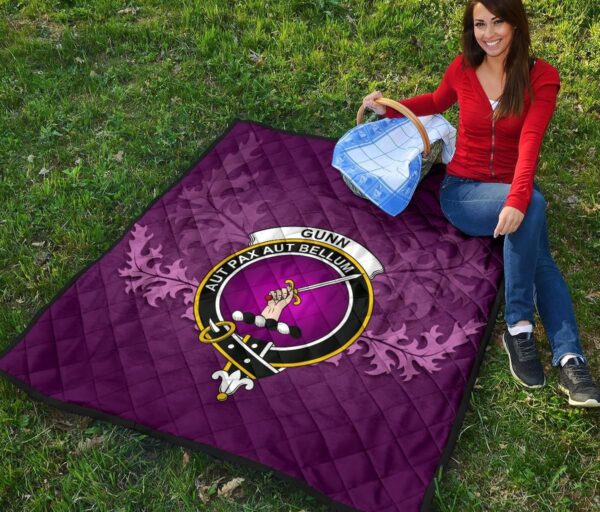 Gunn Ancient Clan Quilt, Scottish Tartan Gunn Ancient Clans Quilt Violet Style - Image 6