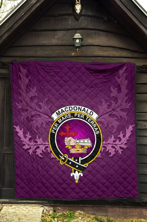 MacDonald Ancient Clan Quilt, Scottish Tartan MacDonald Ancient Clans Quilt Violet Style - Image 5